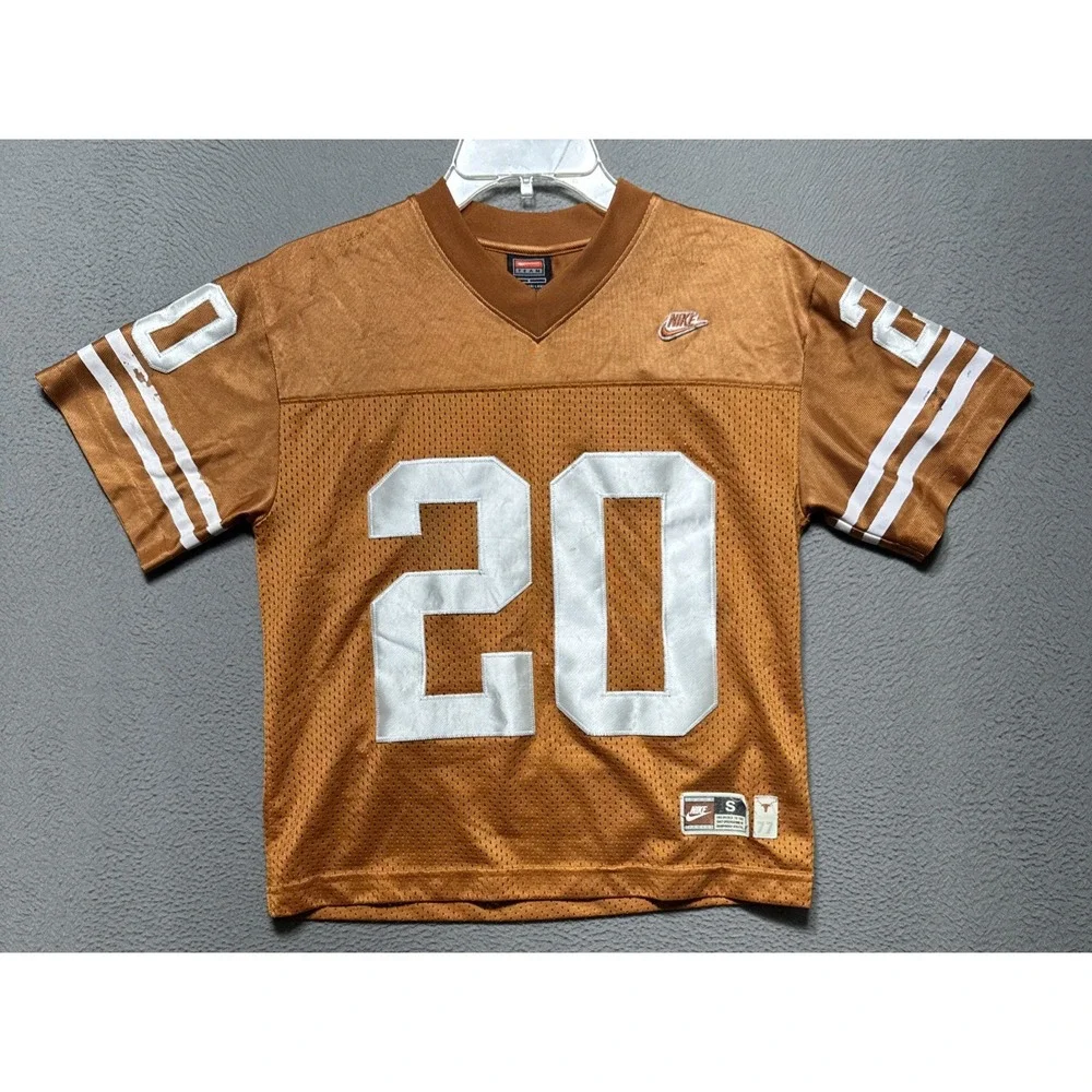 VTG Texas Longhorns Nike Earl Campbell Jersey Youth Size Small Grunge Distressed